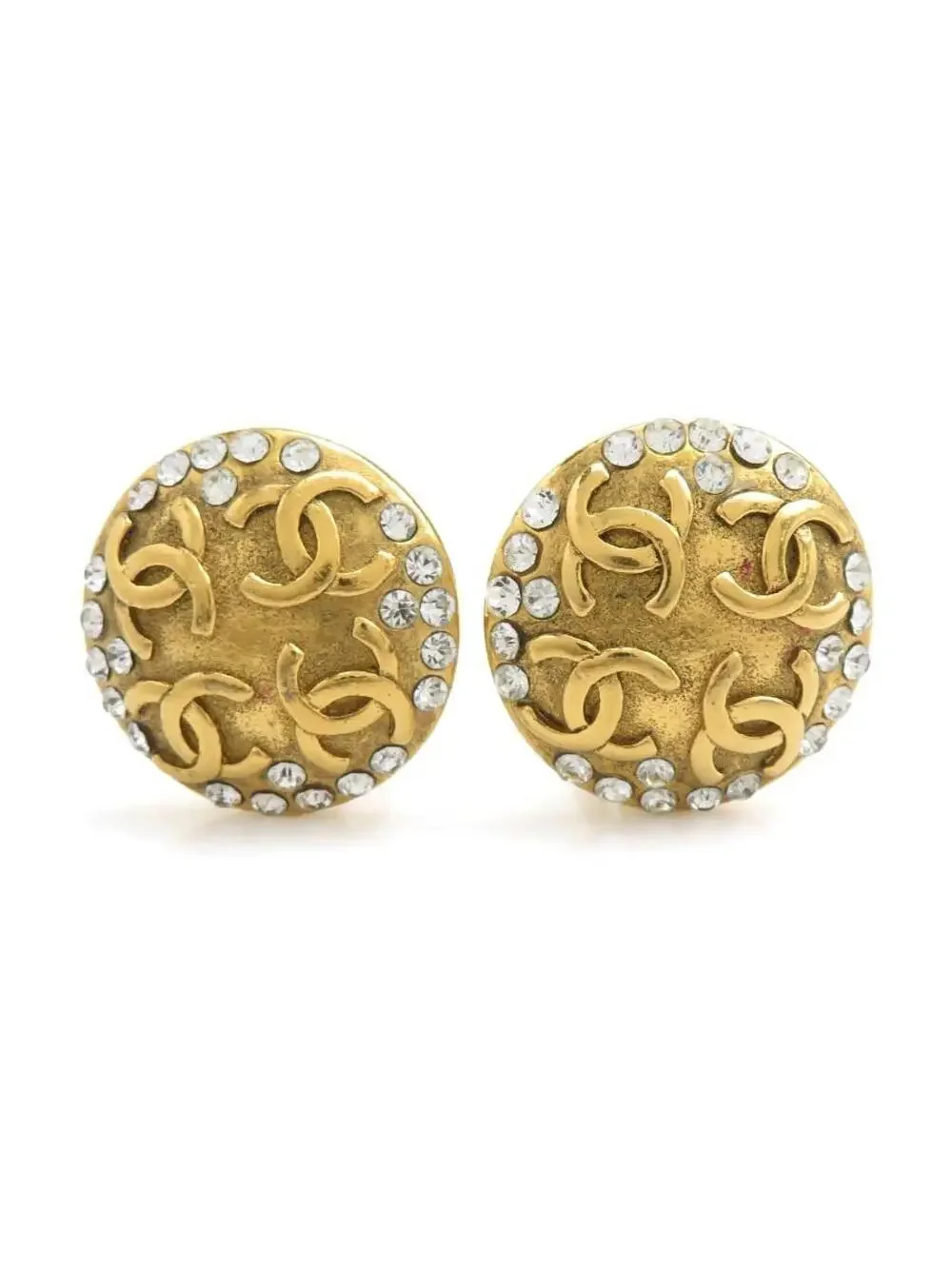 Auth Chanel Cc Logo Clip On Earrings #302728C33B